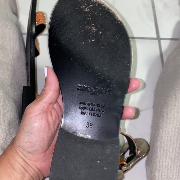 Zadig & Voltaire Tan Sandals w/ Studs - Picture 9 of 10
